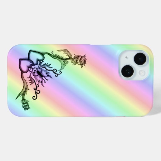 Hart met ventilator en vlinder Case-Mate iPhone case (Achterkant (horizontaal))