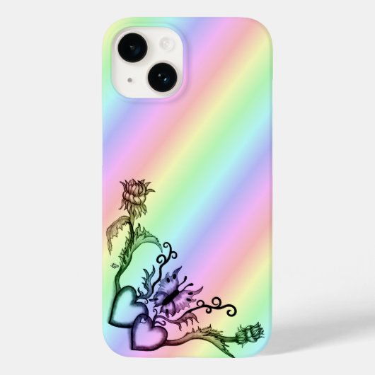 Hart met ventilator en vlinder Case-Mate iPhone case (Achterkant)