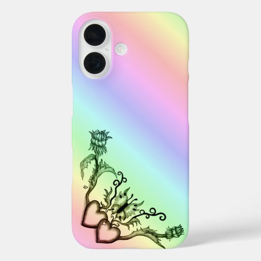 Hart met ventilator en vlinder Case-Mate iPhone case (Achterkant)