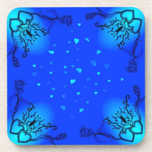 Hart met ventilator en vlinder drankjes onderzetter (Voorkant)