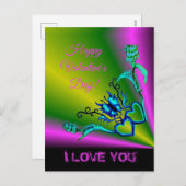 Hart met ventilator en vlinder feestdagenkaart (Voorkant / Achterkant)