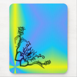 Hart met ventilator en vlinder muismat