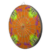 Hart met ventilator en vlinder op groen sinaasappe dartbord (Voorkant Rechts)