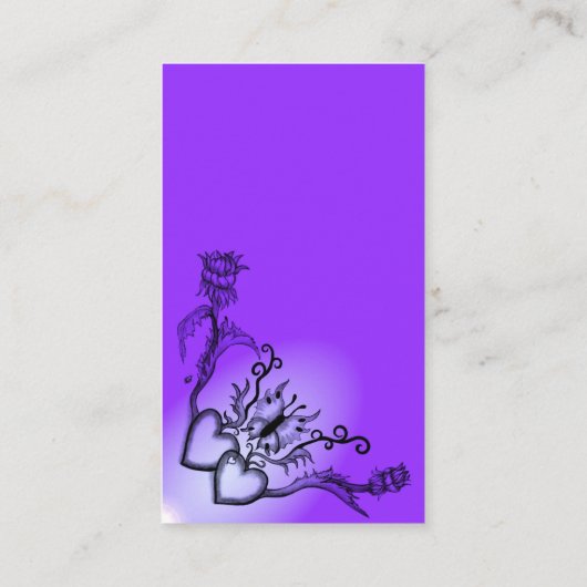 Hart met ventilator en vlinder op regenboog visitekaartje (Achterkant)