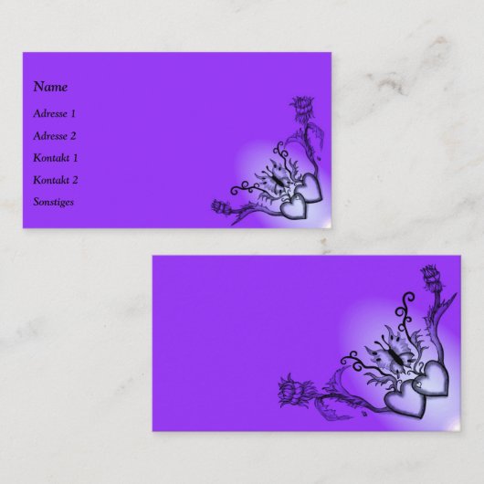 Hart met ventilator en vlinder op regenboog visitekaartje (Voorkant / Achterkant)