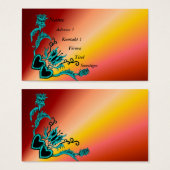 Hart met ventilator en vlinder op regenboog visitekaartje (Voorkant /achterkant)