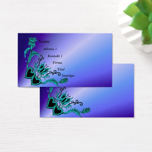 Hart met ventilator en vlinder op regenboog visitekaartjes (Bureau)