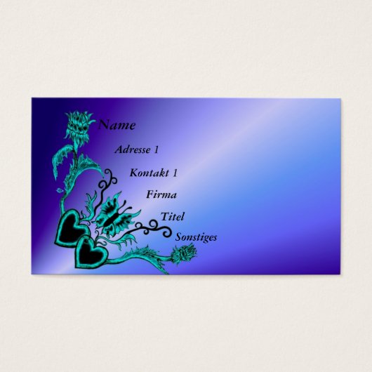 Hart met ventilator en vlinder op regenboog visitekaartjes (Voorkant)