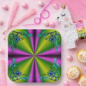 Hart met ventilator en vlinder papieren bordje (Feest)