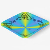 Hart met ventilator en vlinder papieren bordje (Gebogen)