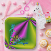 Hart met ventilator en vlinder papieren bordje (Feest)