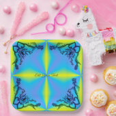 Hart met ventilator en vlinder papieren bordje (Feest)