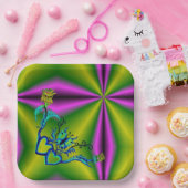 Hart met ventilator en vlinder papieren bordje (Feest)