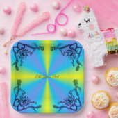 Hart met ventilator en vlinder papieren bordje (Feest)
