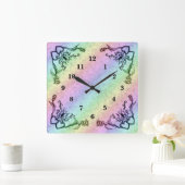 Hart met ventilator en vlinder vierkante klok (Huis)