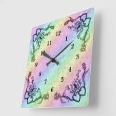 Hart met ventilator en vlinder vierkante klok (Hoek)