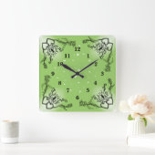Hart met ventilator en vlinder vierkante klok (Huis)