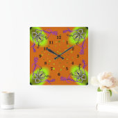 Hart met ventilator en vlinder vierkante klok (Huis)