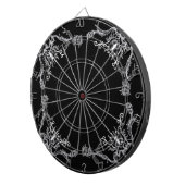 Hart met ventilator en vlinder zwart-wit dartbord (Voorkant Rechts)