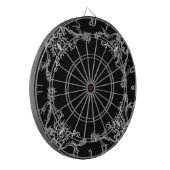 Hart met ventilator en vlinder zwart-wit dartbord (Voorkant Links)