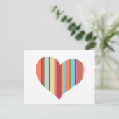 hart met verticale kleurenstrepen briefkaart (Staand voorkant)