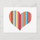 hart met verticale kleurenstrepen briefkaart (Voorkant)