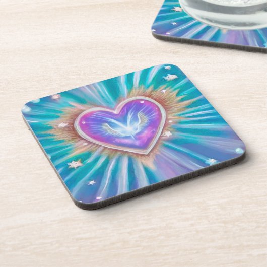 Hart met vleugels binnen bier onderzetter (Linkerzijde)