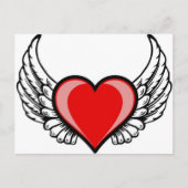 hart met vleugels briefkaart (Voorkant)