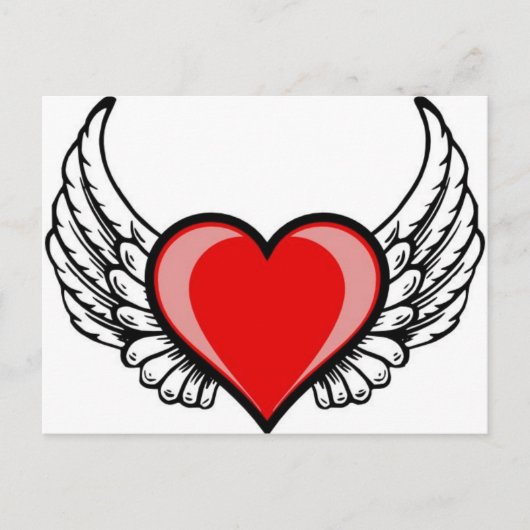 hart met vleugels briefkaart (Voorkant)