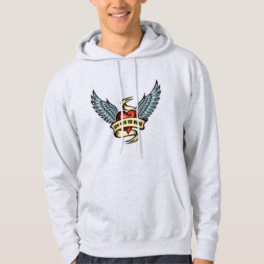 hart met vleugels hoodie (Voorkant)