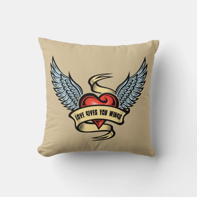  hart met vleugels kussen (Voorkant)