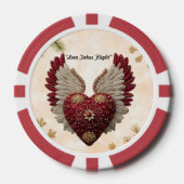 "Hart Met Vleugels" Poker Chips (Voorkant)