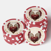 "Hart Met Vleugels" Poker Chips (Opstapeling)