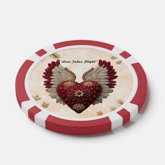"Hart Met Vleugels" Poker Chips (Enkel)
