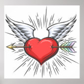 hart met vleugels poster (Voorkant)