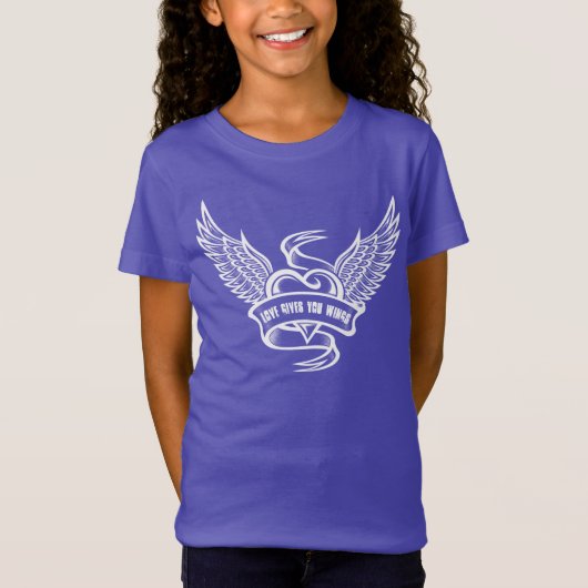  hart met vleugels t-shirt (Voorkant)