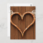 Hart met vleugels tegen roestvrijstalen bordjes briefkaart (Voorkant / Achterkant)