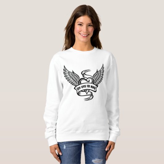  hart met vleugels trui (Voorkant volledig)