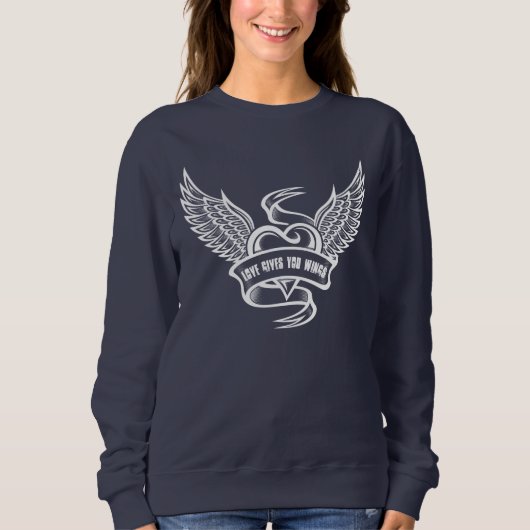 hart met vleugels trui (Voorkant)