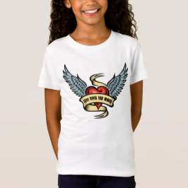 Hart met vleugels uit de oude doos t-shirt