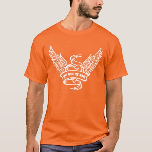 Hart met vleugels uit de oude doos t-shirt (Voorkant)