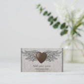 Hart met vleugels visitekaartje (Staand voorkant)