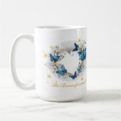 Hart met Vlinders Morpho Koffiemok (Links)