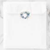 Hart met Vlinders Morpho Ronde Sticker (Tas)