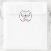 Hart met Wings en Citaat Ronde Sticker (Tas)