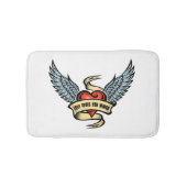hart met wings, liefde geeft je wonden badmat (Voorkant)