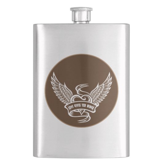 hart met wings, liefde geeft je wonden flacon (Voorkant)