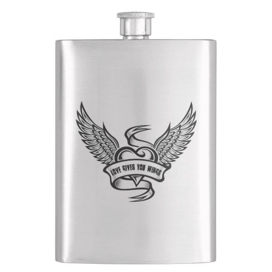 hart met wings, liefde geeft je wonden flacon (Voorkant)