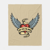 hart met wings, liefde geeft je wonden fleece deken (Voorkant)