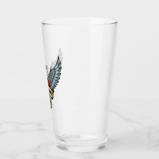  hart met wings, liefde geeft je wonden glas (Links)